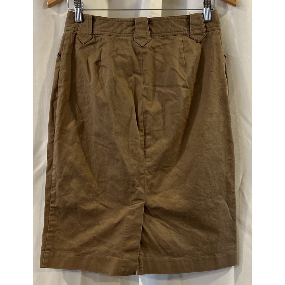 Ralph Lauren Green Label Skirt Womens Size 4 Brown Back Slit Pockets - Picture 3 of 4